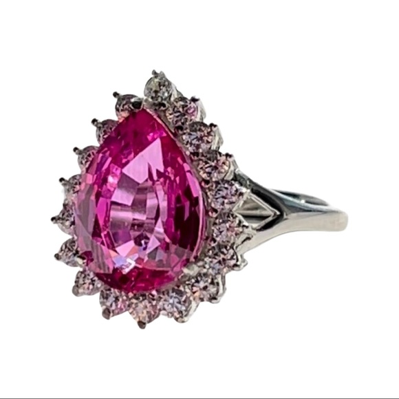 Pink Sapphire Silver Ring - Picture 5 of 6